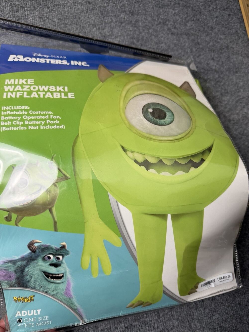 Disney Pixar Monsters Inc Mike Wazowski Inflatable Adult Costume OSFM Spirit